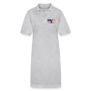 Aigle de la Liberté sur le drapeau américain - Robe polo bio PAIGER Stanley/Stella Femme - gris chiné - Devant