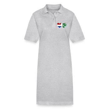 Holland Pakistan Flag Heart - Stanley/Stella PAIGER Organic Women’s Polo Dress - heather grey - Front