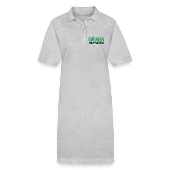 Go green fuck un barbecue végétarien drôle anti végétalien - Robe polo bio PAIGER Stanley/Stella Femme - gris chiné - Devant