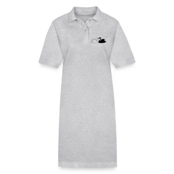 Figurine d’ombre de cygne noir et blanc - Robe polo bio PAIGER Stanley/Stella Femme - gris chiné - Devant