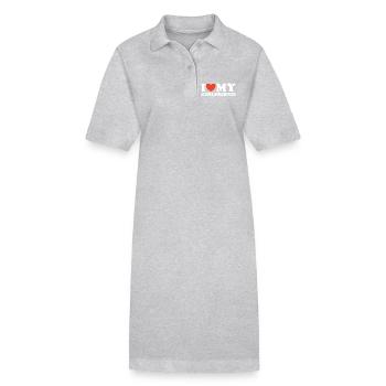 J’aime ma chemise coeur de copine - Robe polo bio PAIGER Stanley/Stella Femme - gris chiné - Devant