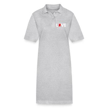 Carte d’amour Icône rouge audacieuse - Robe polo bio PAIGER Stanley/Stella Femme - gris chiné - Devant