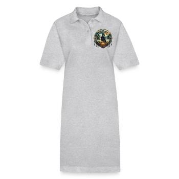 Mystischer Rabe, Emblem, Symbolik, Magie, Fantasie - Stanley/Stella Frauen Bio-Polokleid PAIGER - Grau meliert - Vorne