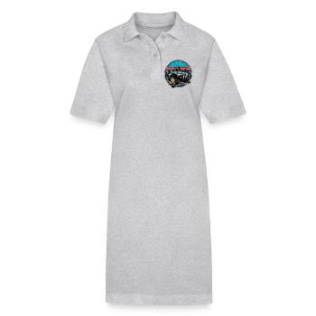 Jeep tout-terrain robuste coucher de soleil - Robe polo bio PAIGER Stanley/Stella Femme - gris chiné - Devant