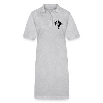 Caractère chinois chèvre avec image de chèvre - Robe polo bio PAIGER Stanley/Stella Femme - gris chiné - Devant