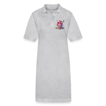 Pleasure for the Senses: Candy Milkshake Mug - Stanley/Stella PAIGER Organic Women’s Polo Dress - heather grey - Front