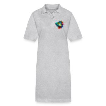 Iguane - Robe polo bio PAIGER Stanley/Stella Femme - gris chiné - Devant