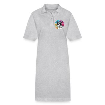 Hamster avec lunettes de soleil - Robe polo bio PAIGER Stanley/Stella Femme - gris chiné - Devant