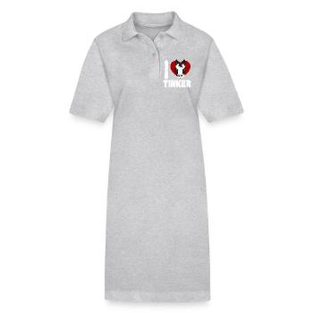 J’adore les chevaux bricoleurs - Cœur - Robe polo bio PAIGER Stanley/Stella Femme - gris chiné - Devant