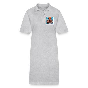 Octopus embraces an Anchor - Stanley/Stella PAIGER Organic Women’s Polo Dress - heather grey - Front