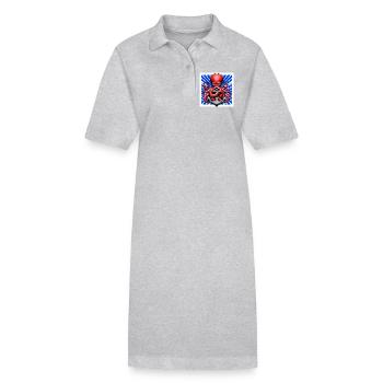Octopus embraces an Anchor - Stanley/Stella PAIGER Organic Women’s Polo Dress - heather grey - Front