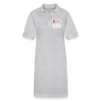 Social Battery Introvert Dead Battery Battery - Stanley/Stella PAIGER Organic Women’s Polo Dress - heather grey - Front