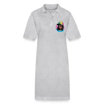 Urbanes Vibe Girl - Stanley/Stella Frauen Bio-Polokleid PAIGER - Grau meliert - Vorne
