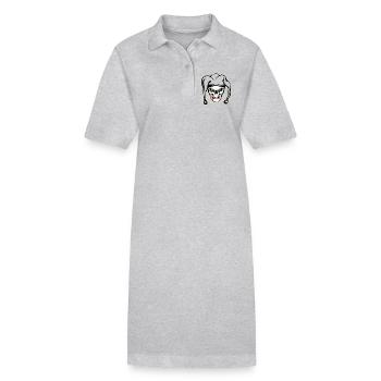 Agressiver Joker Schädel - Stanley/Stella Frauen Bio-Polokleid PAIGER - Grau meliert - Vorne