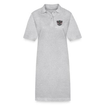 beleidigte Katze - Stanley/Stella Frauen Bio-Polokleid PAIGER - Grau meliert - Vorne