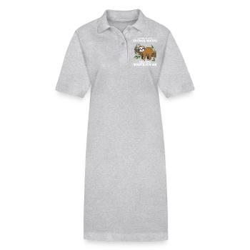 Drôle de paresseux, pas de désir - Robe polo bio PAIGER Stanley/Stella Femme - gris chiné - Devant