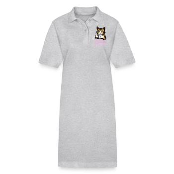 Gib mir Kaffee und niemand wird verletzt - Stanley/Stella Frauen Bio-Polokleid PAIGER - Grau meliert - Vorne