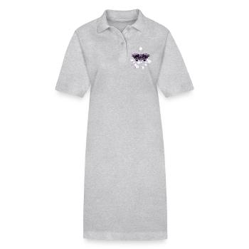 Moth Moth with bush anemones - Stanley/Stella PAIGER Organic Women’s Polo Dress - heather grey - Front