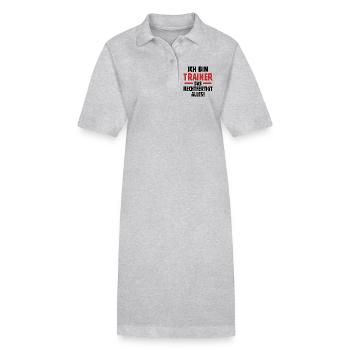Je suis un entraîneur qui justifie tout - Robe polo bio PAIGER Stanley/Stella Femme - gris chiné - Devant