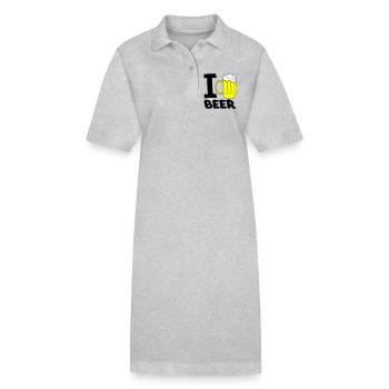 Croquis de chope de chope de bière jaune - Robe polo bio PAIGER Stanley/Stella Femme - gris chiné - Devant