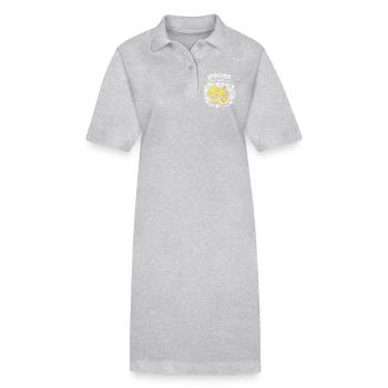 Lemon Power – Illustration rétro de fruits - Robe polo bio PAIGER Stanley/Stella Femme - gris chiné - Devant