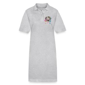 Baseball Glove Legend Colorful Graphic - Stanley/Stella PAIGER Organic Women’s Polo Dress - heather grey - Front