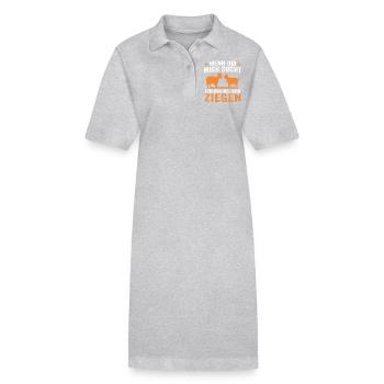 Wenn ihr mich sucht ich bin bei den Ziegen - Stanley/Stella Frauen Bio-Polokleid PAIGER - Grau meliert - Vorne