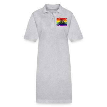 Stop AfD contre la droite, la démocratie, la diversité, la gauche - Robe polo bio PAIGER Stanley/Stella Femme - gris chiné - Devant