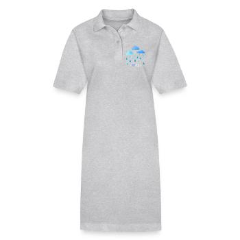 J’aime la pluie, les gouttes de pluie, les nuages météorologiques, l’humidité - Robe polo bio PAIGER Stanley/Stella Femme - gris chiné - Devant