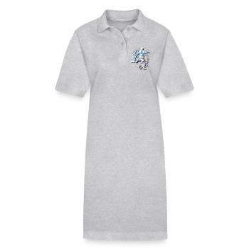 I Love Football - Footballers Colourful Strikers - Stanley/Stella PAIGER Organic Women’s Polo Dress - heather grey - Front