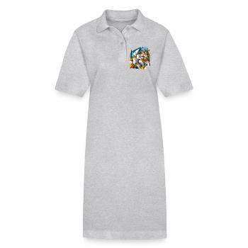 Village de montagne méditerranéen - Robe polo bio PAIGER Stanley/Stella Femme - gris chiné - Devant