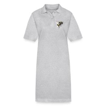Wasserfarbige Honigbiene Akzente - Stanley/Stella Frauen Bio-Polokleid PAIGER - Grau meliert - Vorne