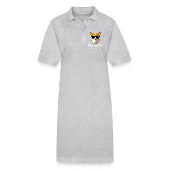 Hey Paws Up Pembroke walisischer Corgi-Hund Design - Stanley/Stella Frauen Bio-Polokleid PAIGER - Grau meliert - Vorne