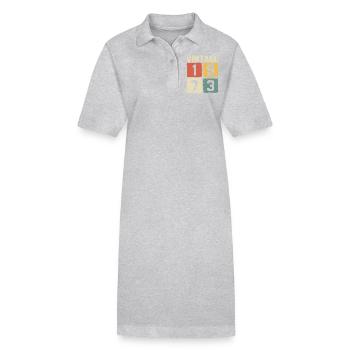 Millésime 1973 Né en 1973 - Robe polo bio PAIGER Stanley/Stella Femme - gris chiné - Devant