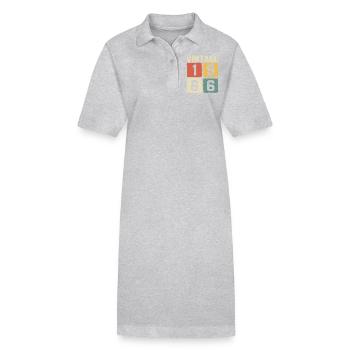 Millésime 1966 Né en 1966 - Robe polo bio PAIGER Stanley/Stella Femme - gris chiné - Devant