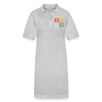 Millésime 2000 Né en 2000 - Robe polo bio PAIGER Stanley/Stella Femme - gris chiné - Devant