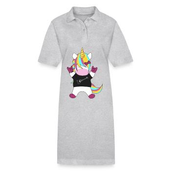 Licorne métallique - Robe polo bio PAIGER Stanley/Stella Femme - gris chiné - Devant