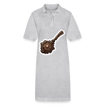 Clé / Serrure / Verrouillé / Sécurité - Robe polo bio PAIGER Stanley/Stella Femme - gris chiné - Devant