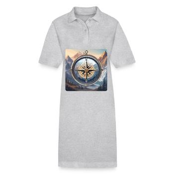 Kompass / Himmelsrichtung / Reisen / Survival - Stanley/Stella Frauen Bio-Polokleid PAIGER - Grau meliert - Vorne