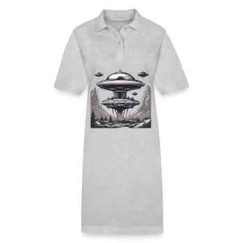 Alien / Raumschiff / Ufo / Area 51 / All / Mars - Stanley/Stella Frauen Bio-Polokleid PAIGER - Grau meliert - Vorne