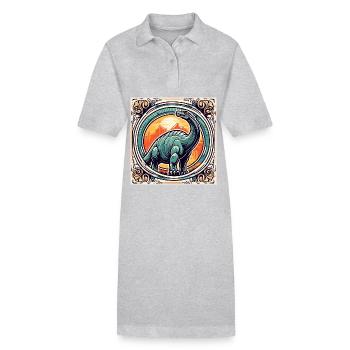 Dinosaurier / Tier / Urzeit / Reptil / Jungs - Stanley/Stella Frauen Bio-Polokleid PAIGER - Grau meliert - Vorne
