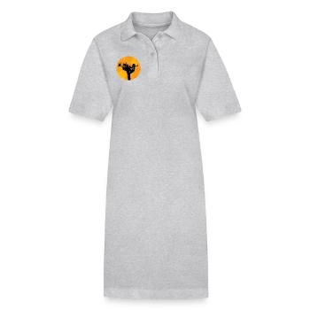 Pin au soleil - Robe polo bio PAIGER Stanley/Stella Femme - gris chiné - Devant