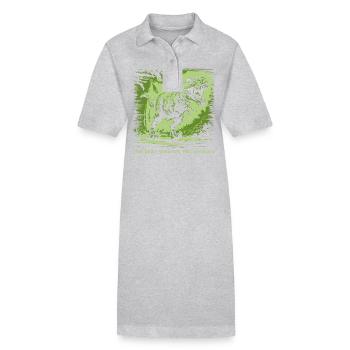 T Rex 07 2024 02 - Robe polo bio PAIGER Stanley/Stella Femme - gris chiné - Devant