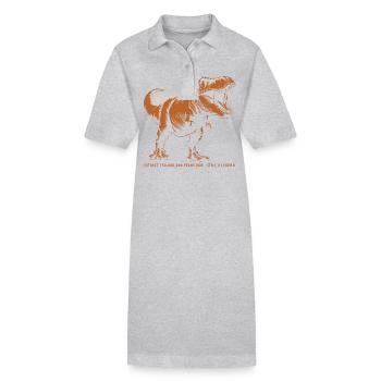 T Rex 07 2024 B 01 - Stanley/Stella PAIGER Organic Women’s Polo Dress - heather grey - Front
