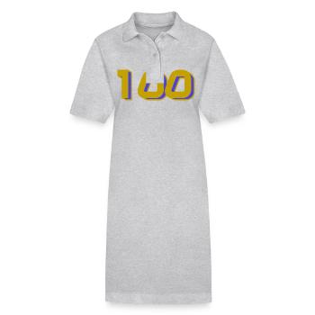 100. 100 JAHRE. 100-JÄHRIGES JUBILÄUM. GEBURTSTAG 100 - Stanley/Stella Frauen Bio-Polokleid PAIGER - Grau meliert - Vorne