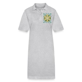 Vintage Design Mandala Design Vintage Mandala - Robe polo bio PAIGER Stanley/Stella Femme - gris chiné - Devant
