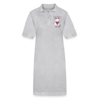 Drôle de chat dit ne me quitte pas, disant - Robe polo bio PAIGER Stanley/Stella Femme - gris chiné - Devant