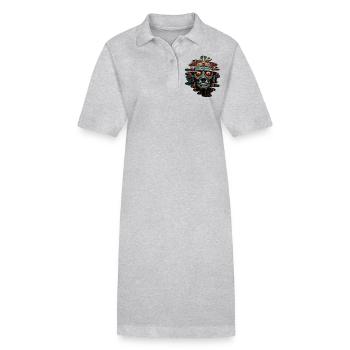 Tatonka le chaman aztèque bleu - Robe polo bio PAIGER Stanley/Stella Femme - gris chiné - Devant