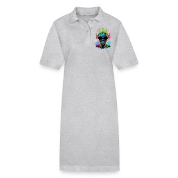 Alien Rave - Stanley/Stella Frauen Bio-Polokleid PAIGER - Grau meliert - Vorne