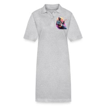 Skelett spielt E Gitarre - Stanley/Stella Frauen Bio-Polokleid PAIGER - Grau meliert - Vorne